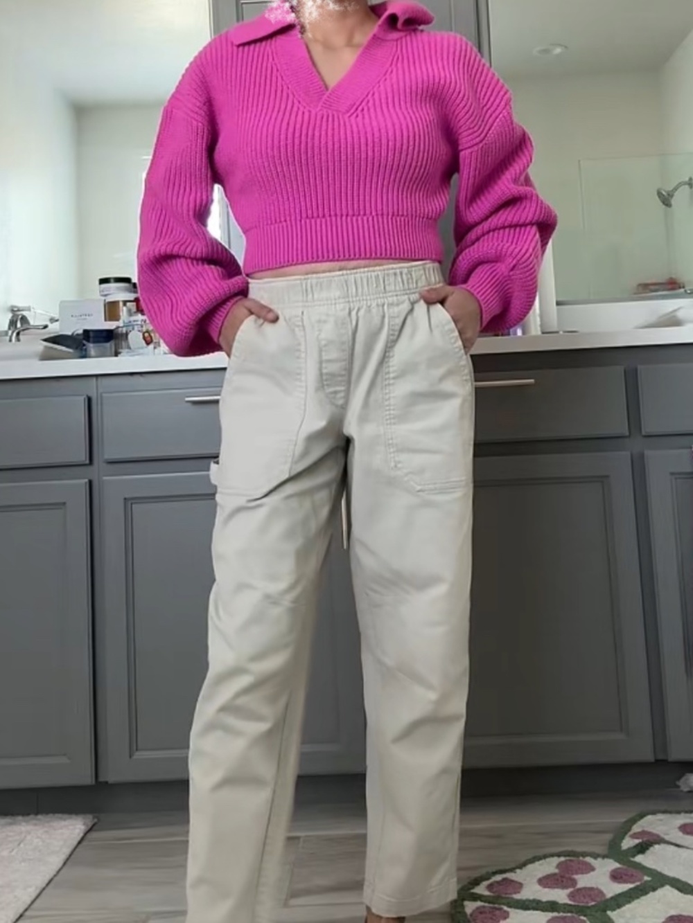 Zara fuchsia pink cropped sweater - Picture 6 of 10